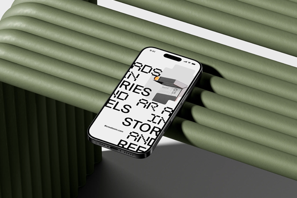 Free iPhone 16 Pro Mockup on Bench PSD Template