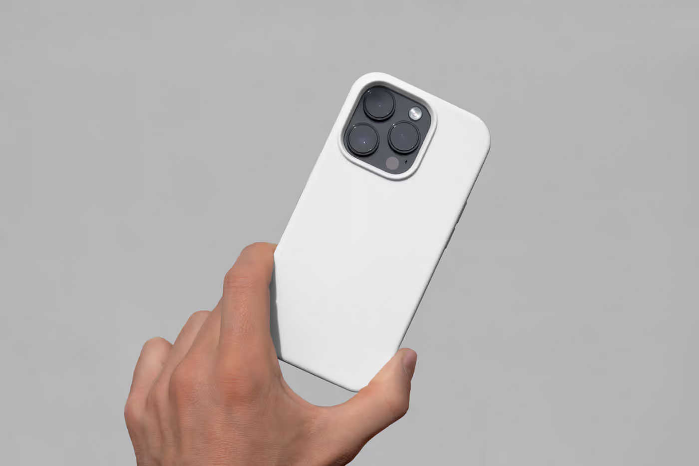 Free iPhone Pro Case in Hand Mockup PSD Template