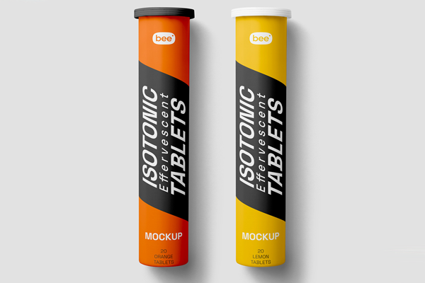 Free Isotonic Effervescent Bottle Mockups PSD Template