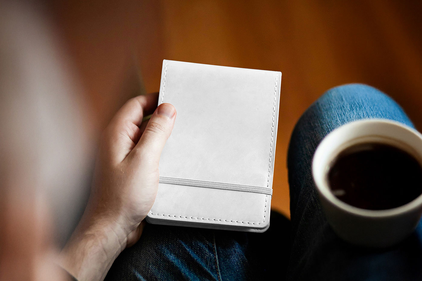 Free Leather Cover Notebook Mockup PSD Template