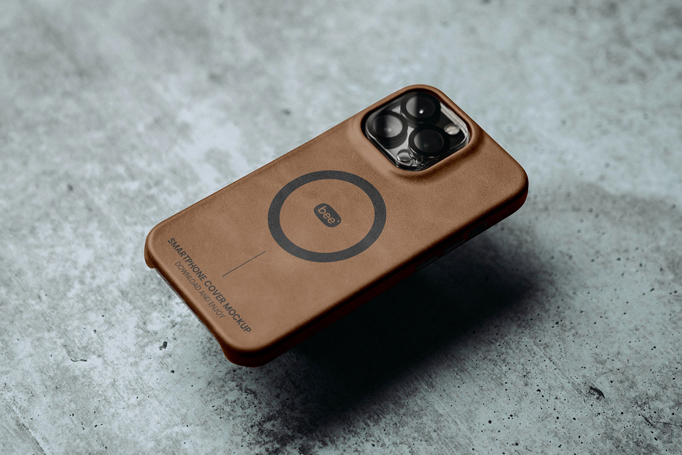Free Leather iPhone Case Mockup PSD Template
