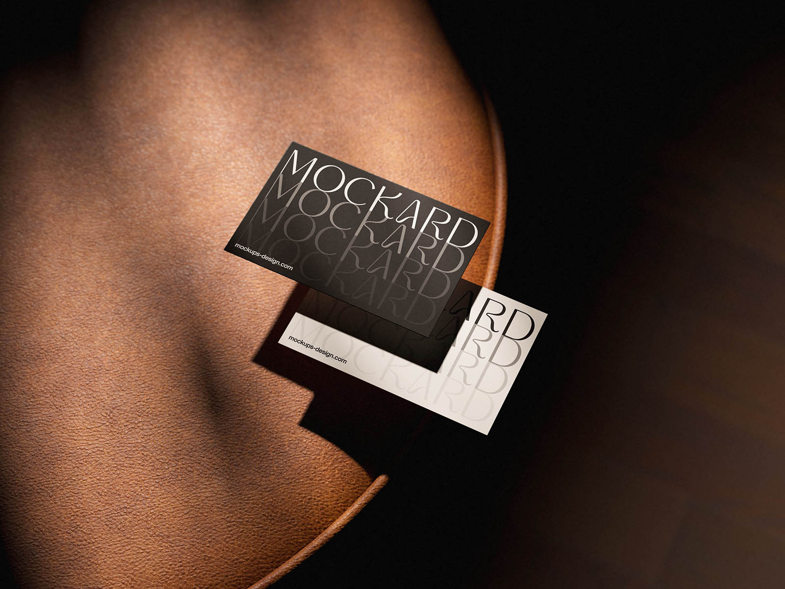 Free Leather Sofa Business Card Mockup PSD Template