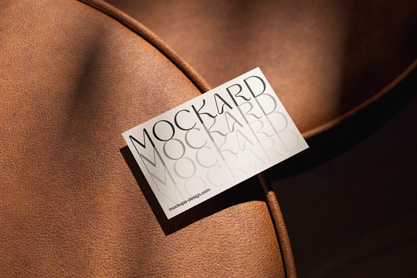 Free Leather Sofa Business Card Mockup PSD Template