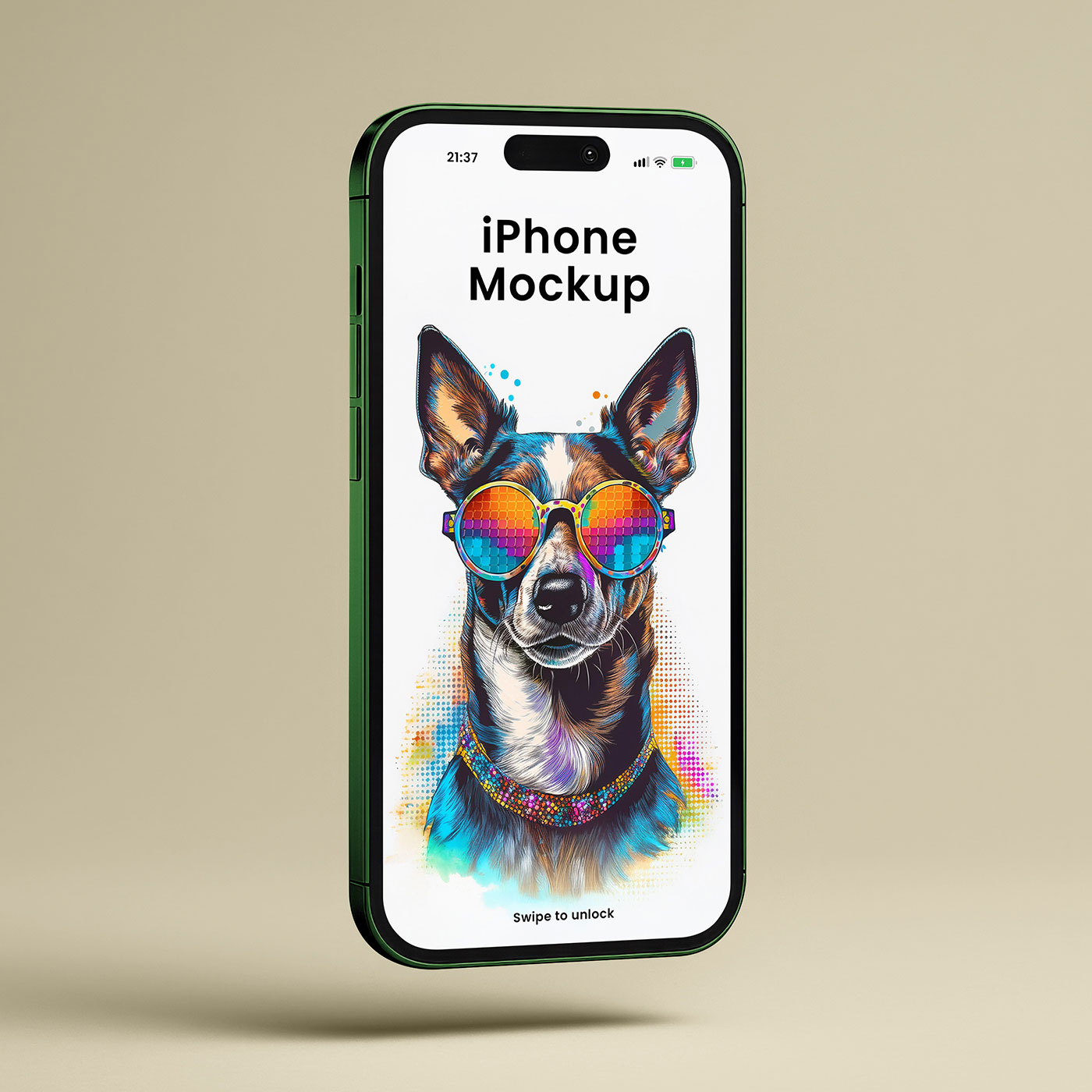 Free Levitating iPhone Screen Mockup PSD Template
