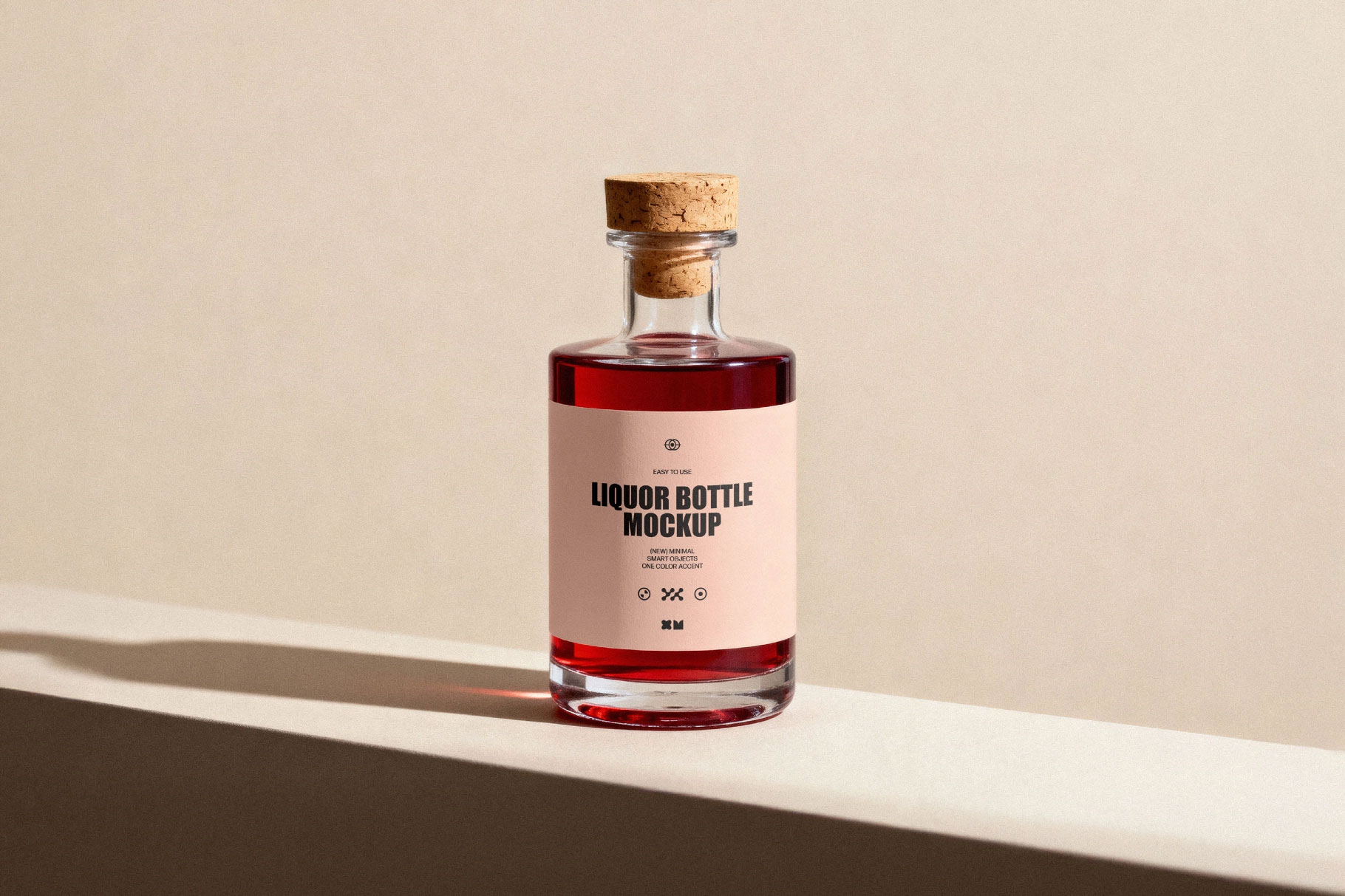 Free Liquor Bottle Mockup PSD Template