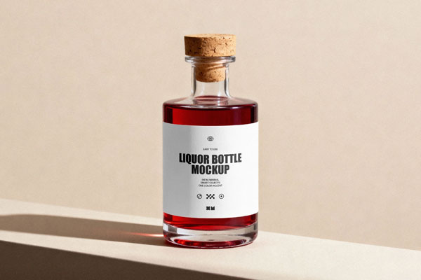 Free Liquor Bottle Mockup PSD Template