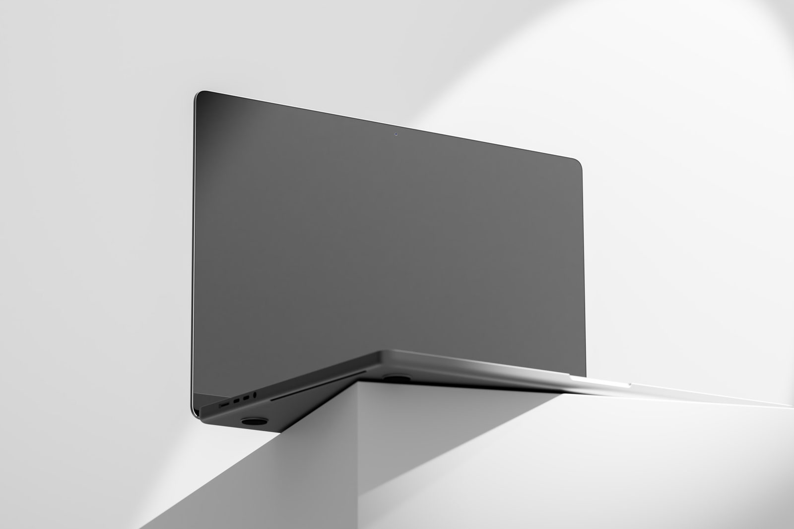 Free MacBook Pro Mockup on Podium PSD Template