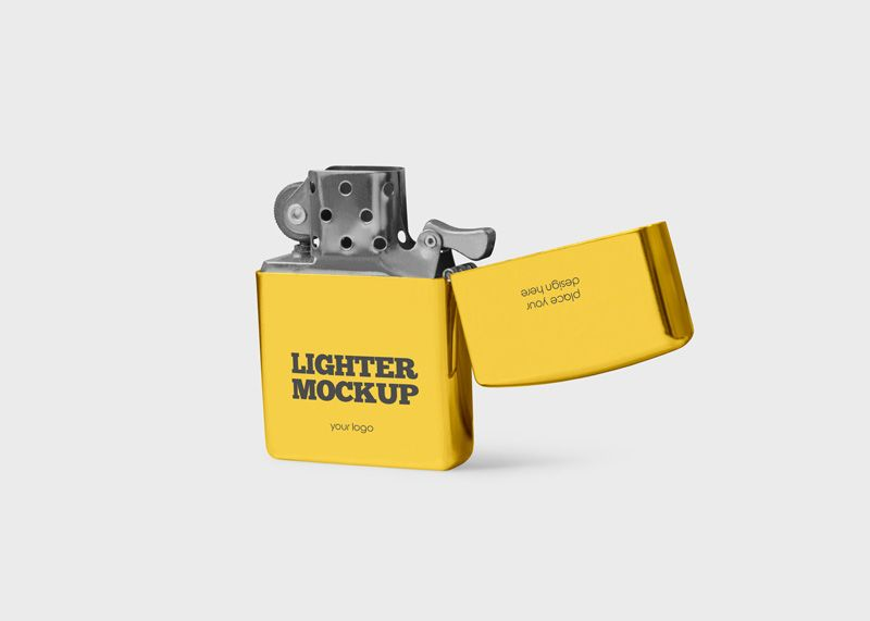 Free Metallic Lighter Mockup PSD Template