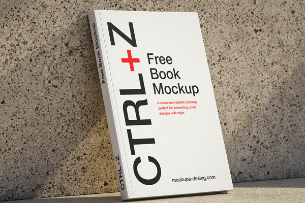 Free Minimal Book Cover Mockup PSD Template