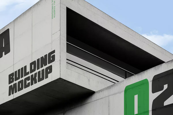 Free Modern Concrete Building Mockup PSD Template