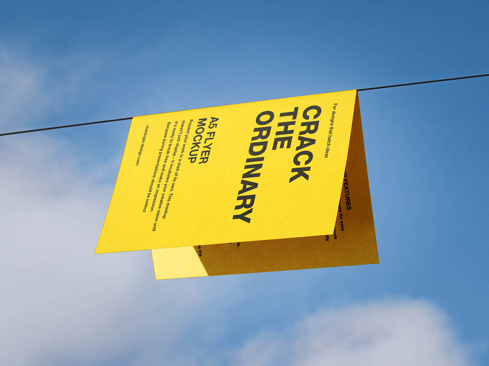 Free Outdoor A5 Folded Flyer Mockup PSD Template