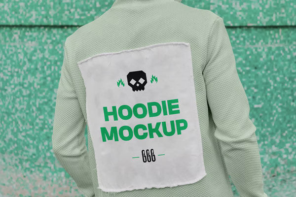 Free Outdoor Back View Hoodie Mockup PSD Template