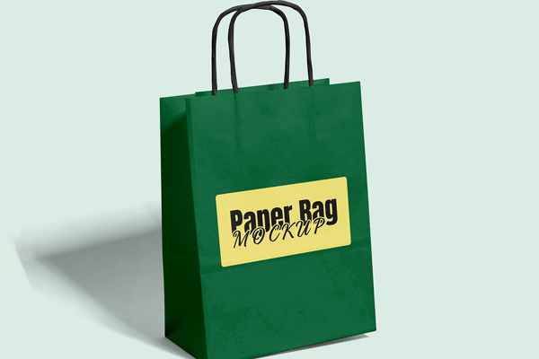 Free Perspective Shopping Bag Mockup PSD Template