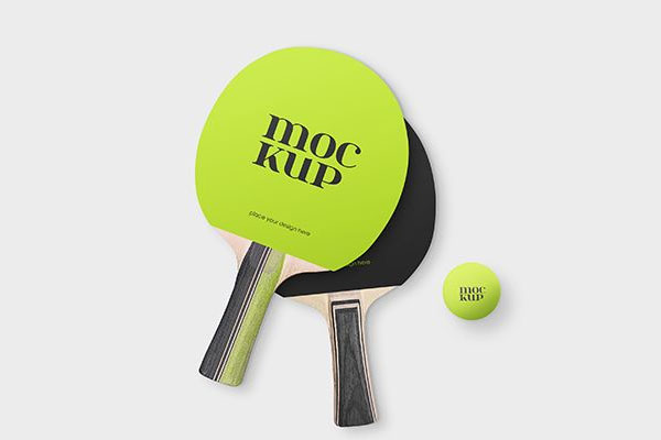 Free Ping Pong Paddle Mockup PSD Template