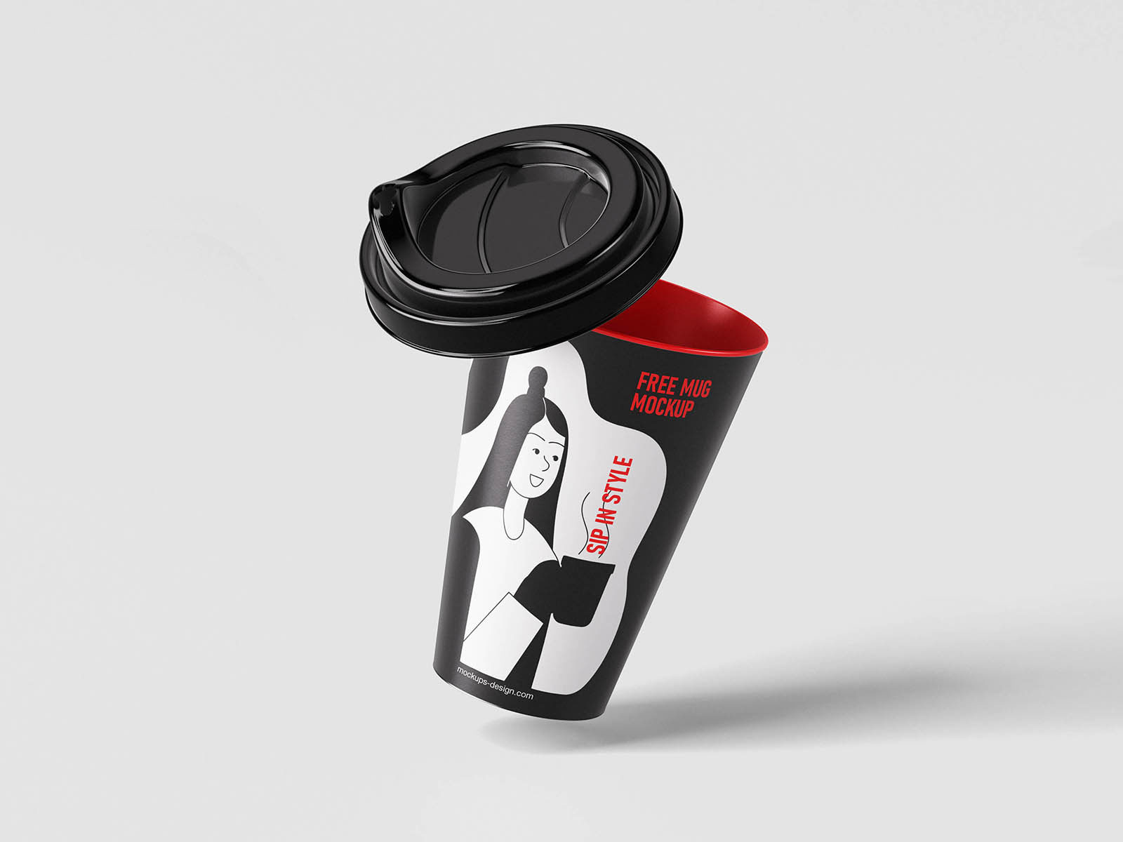 Free Plastic Coffee Mug Mockup PSD Template