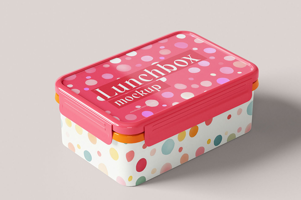 Free Plastic Lunch Box Mockup PSD Template