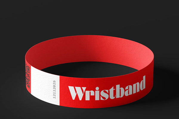 Free Realistic Paper Wristband Mockup PSD Template