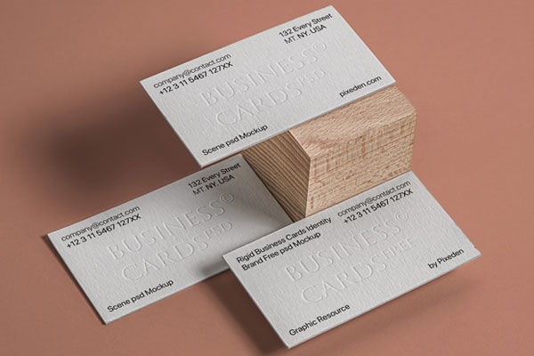 Free Rigid Business Cards Mockup PSD Template