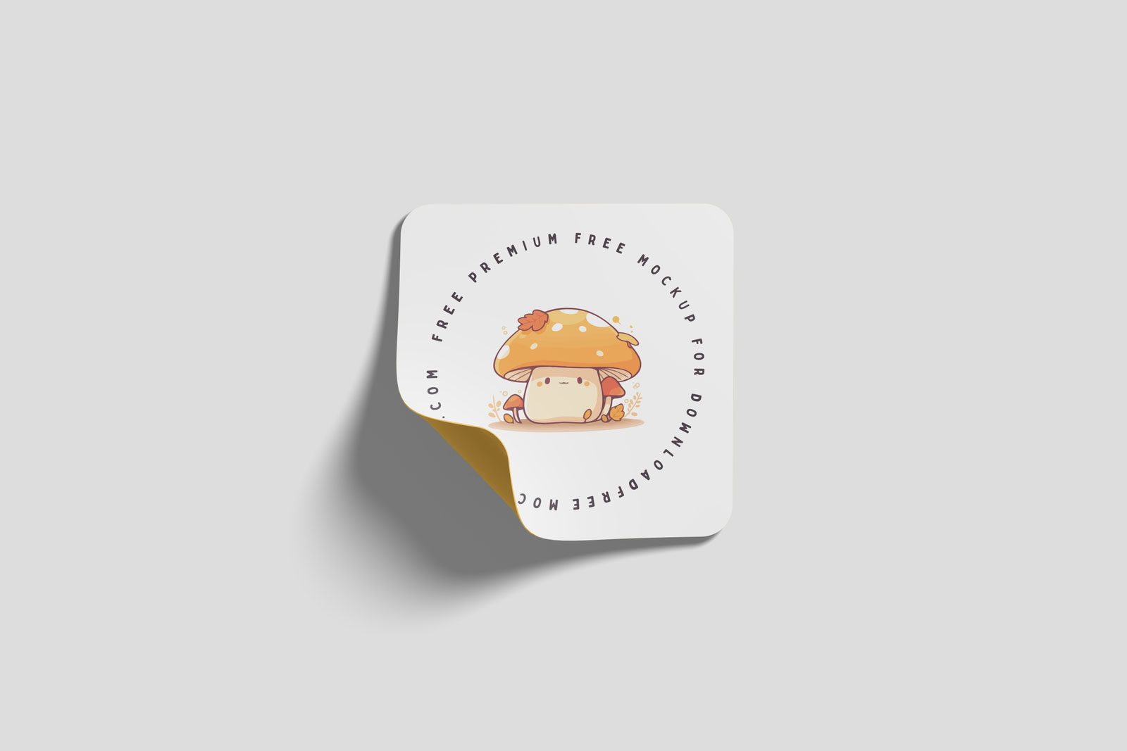 Free Rounded Corner Square Sticker Mockup PSD Template