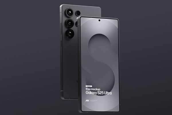 Free Samsung Galaxy S25 Ultra Mockup PSD Template