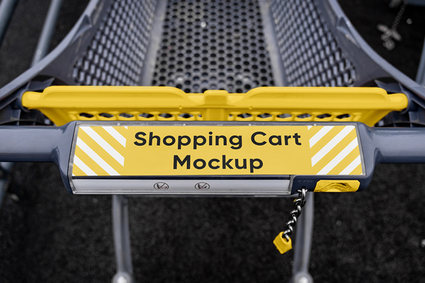Free Shopping Cart Label Mockup PSD Template