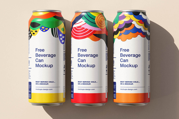 Free Sleek Aluminium Beverage Can Mockup PSD Template