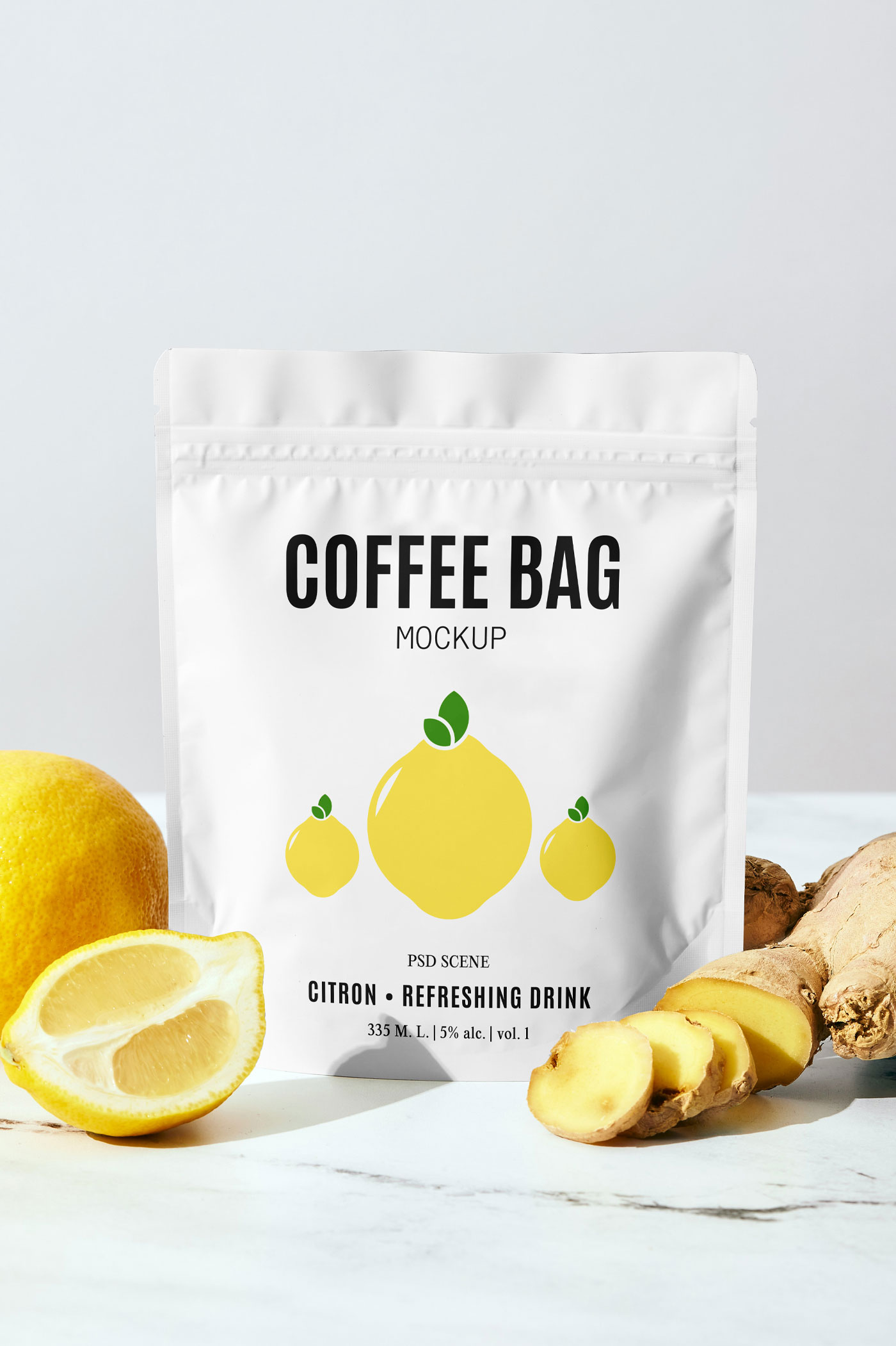 Free Small Coffee Bag Mockup PSD Template