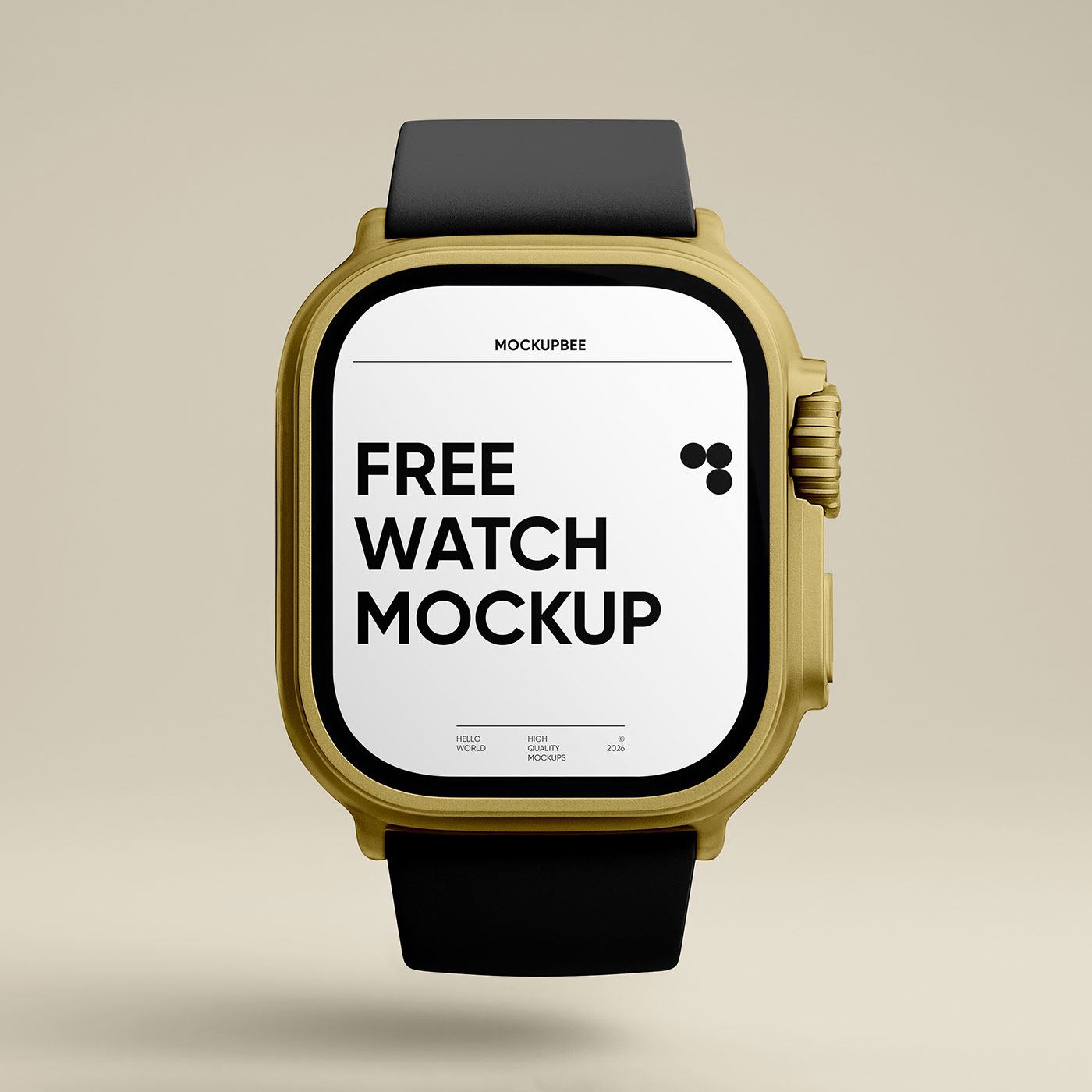 Free Smartwatch Front View Mockup PSD Template