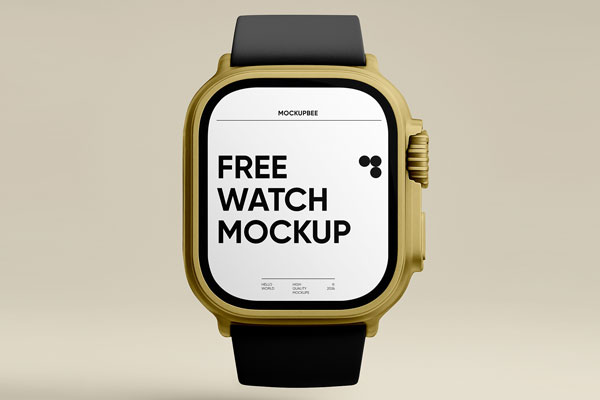Free Smartwatch Front View Mockup PSD Template