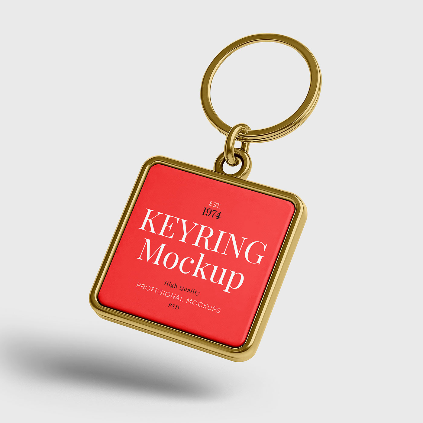 Free Square Keyring Mockup PSD Template