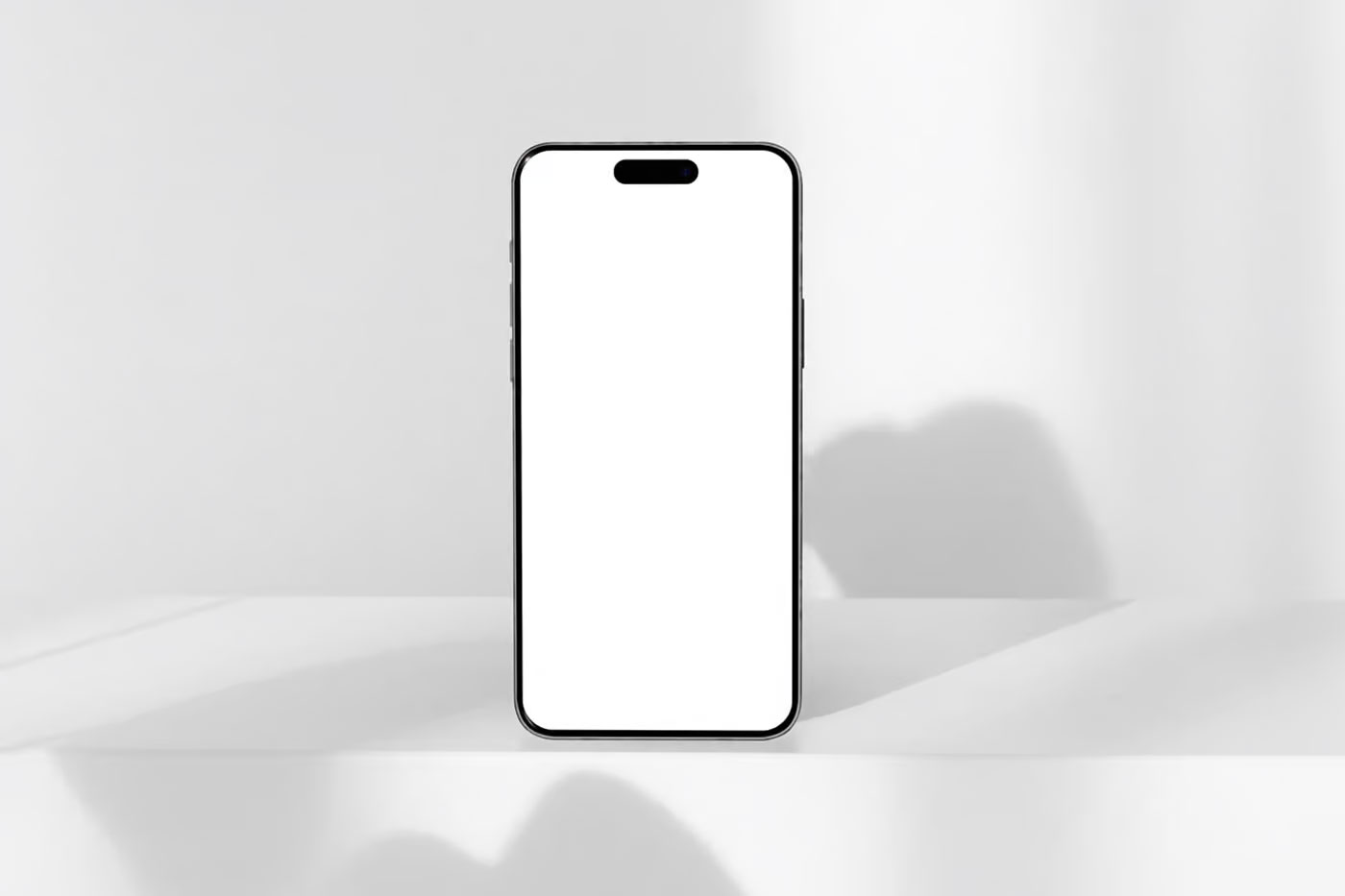 Free Standing iPhone 16 Pro Mockup PSD Template