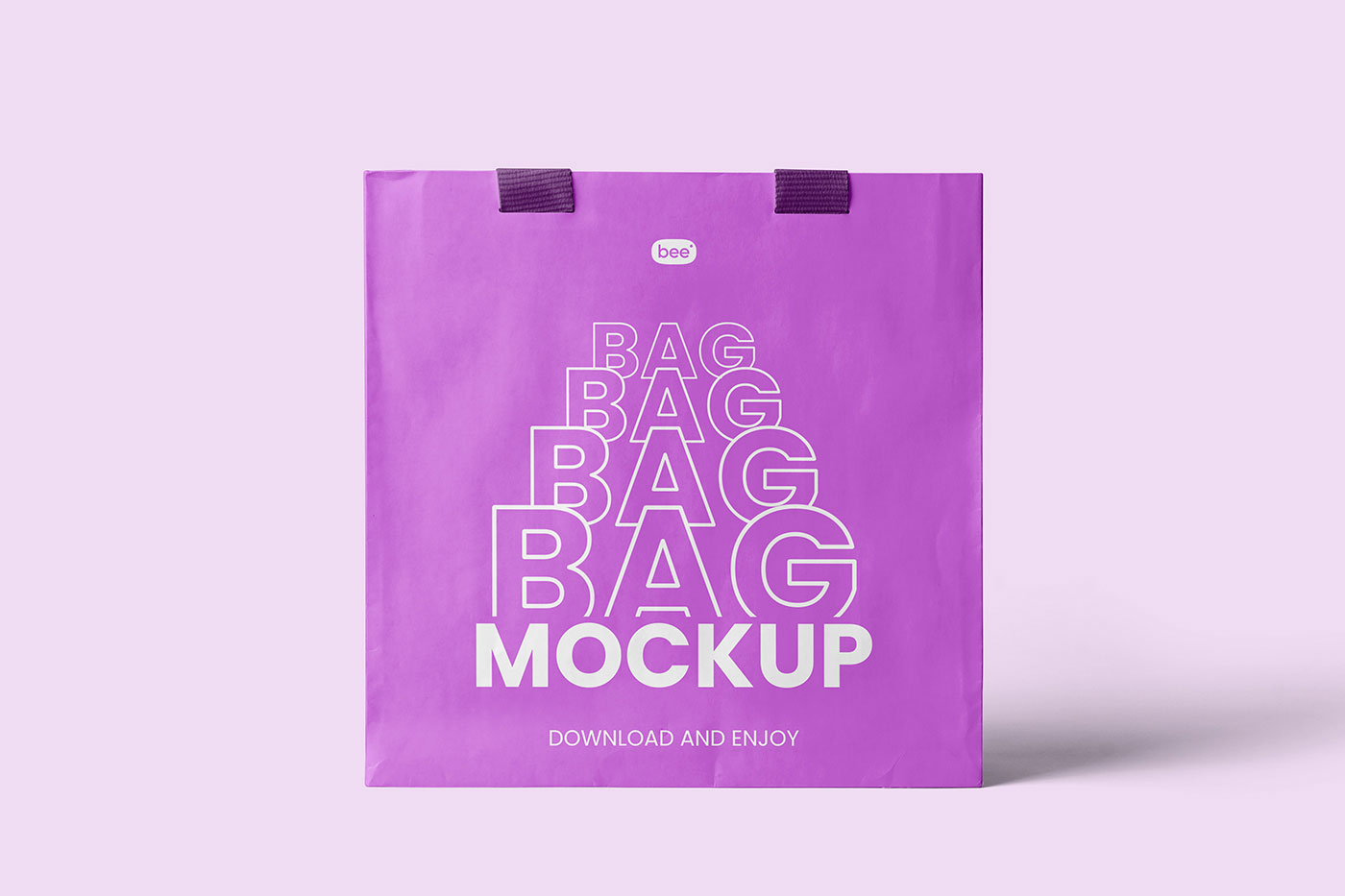 Free Standing Square Paper Bag Mockup PSD Template