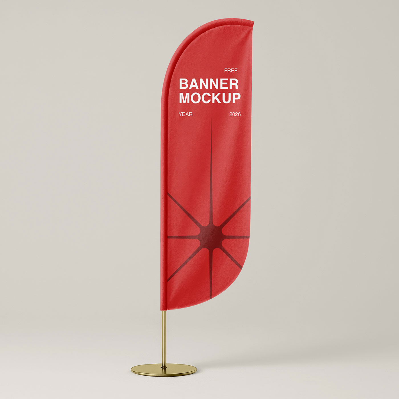 Free Standing Vertical Flag Mockup PSD Template