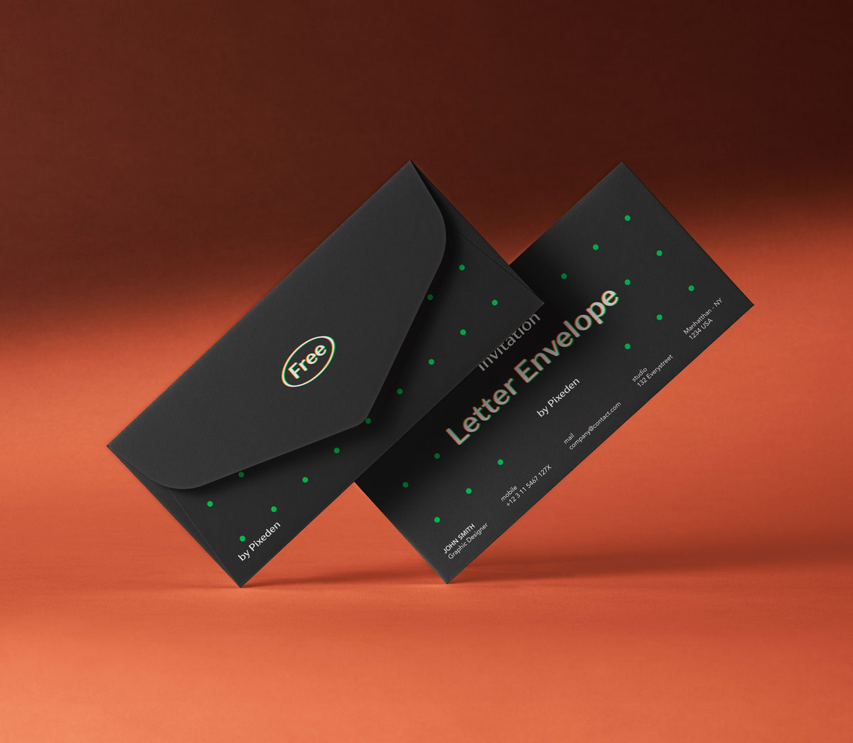 Free Stationery Letter Envelope Mockup Set PSD Template