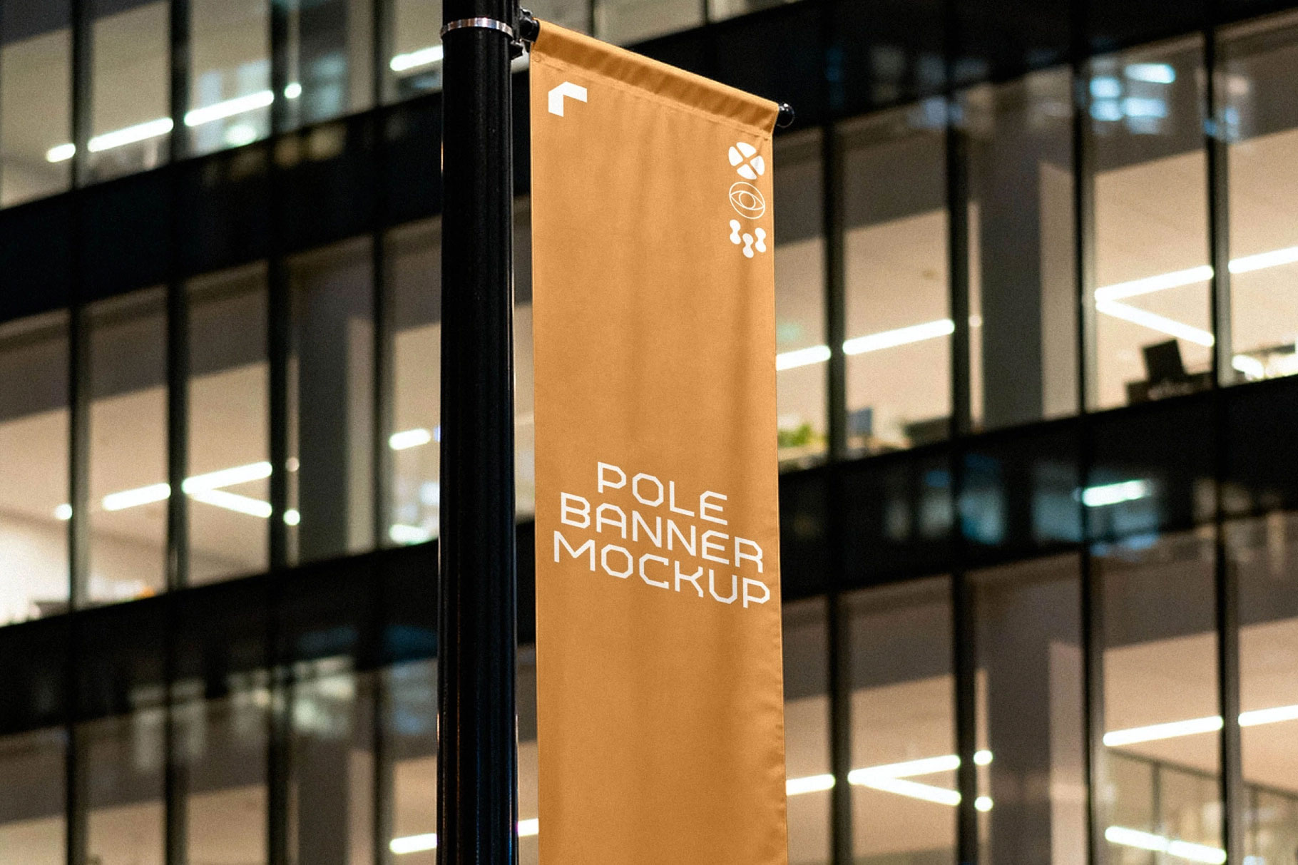 Free Street Pole Banner Mockup PSD Template