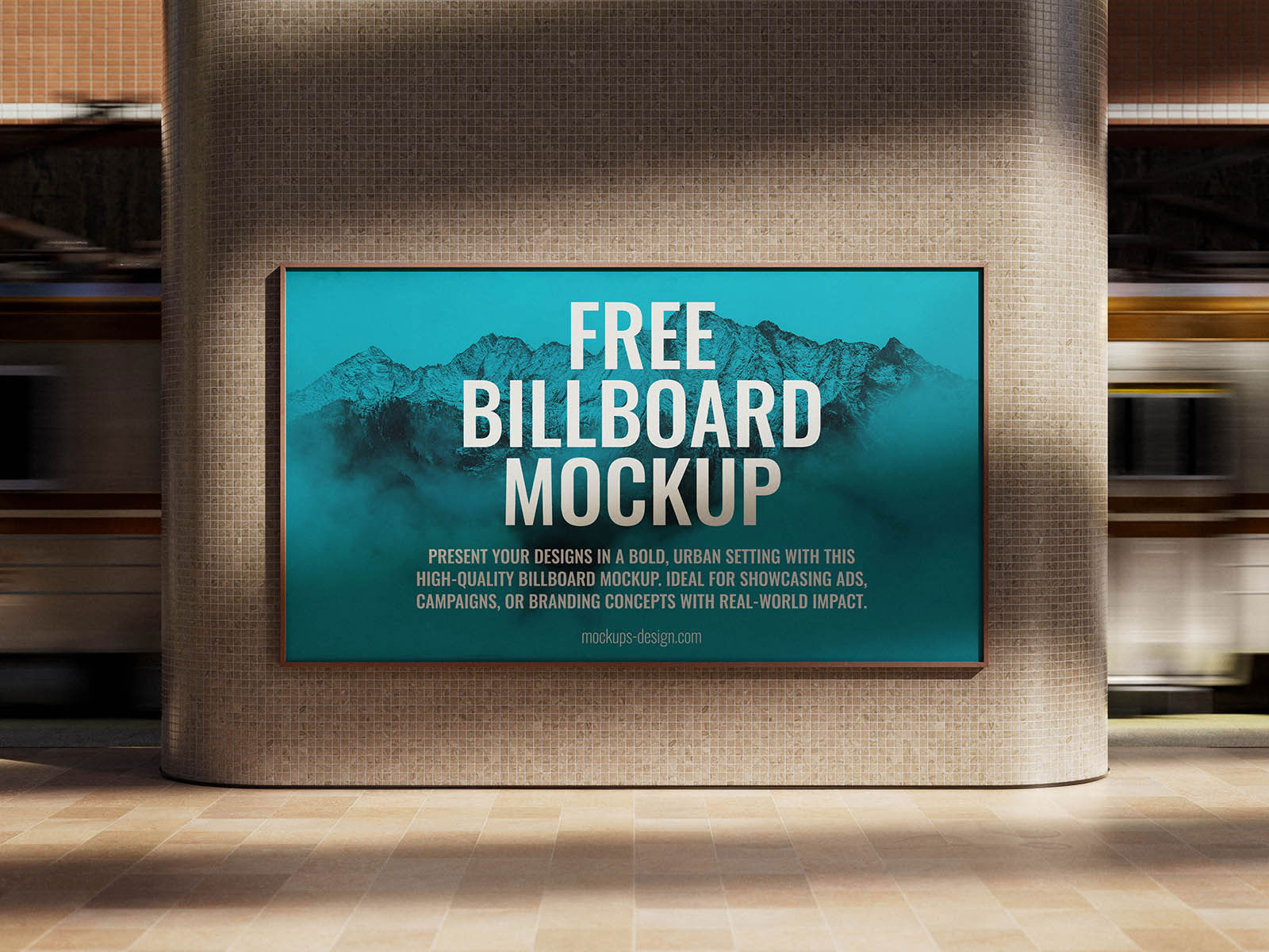 Free Subway Station Billboard Mockup PSD Template