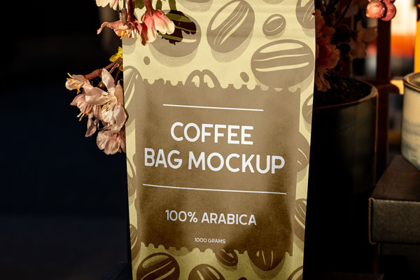 Free Sunset Coffee Bag Mockup PSD Template
