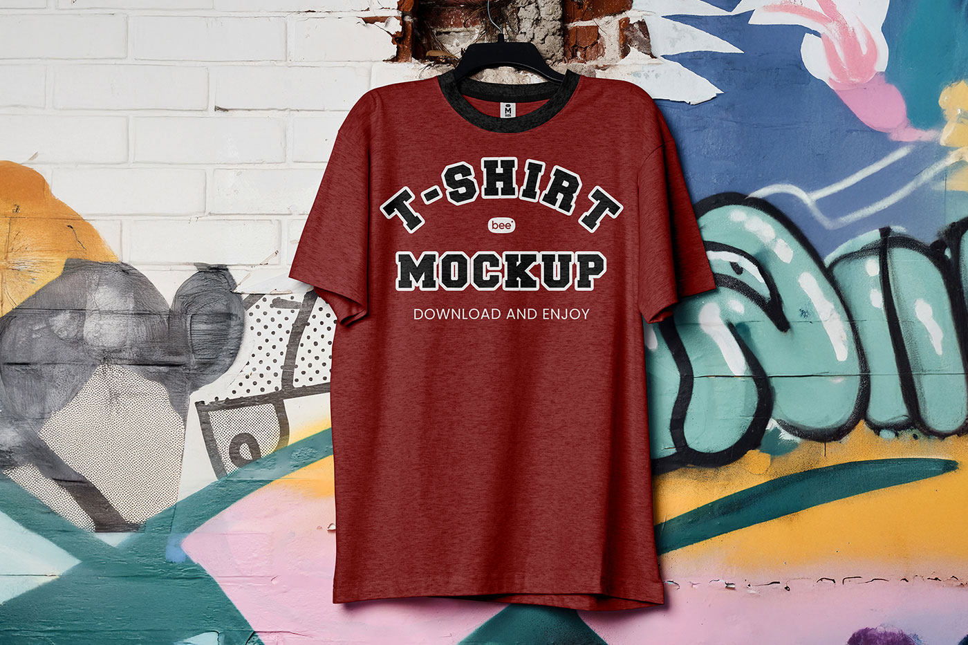 Free T-Shirt on Hanger Mockup PSD Template
