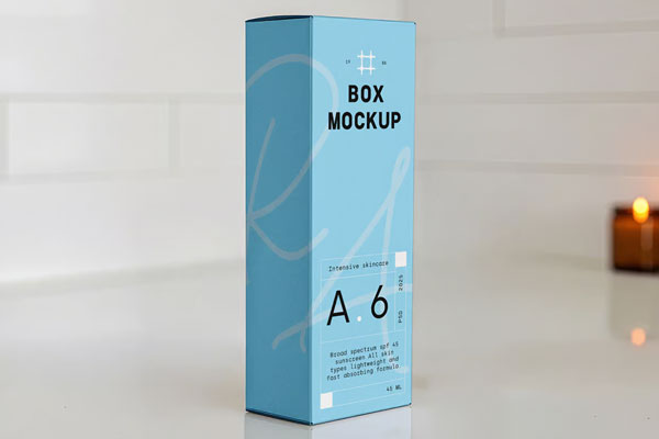 Free Tall Box Mockup PSD Template