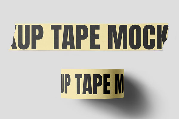 Free Tape Top View Mockup PSD Template