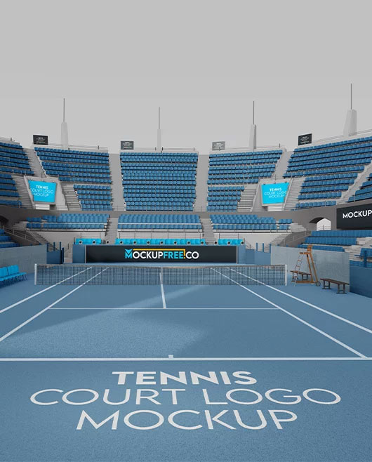 Free Tennis Court Logo Mockup PSD Template