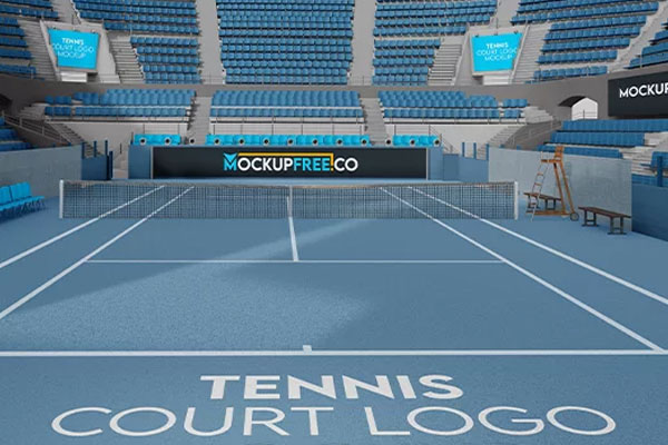 Free Tennis Court Logo Mockup PSD Template