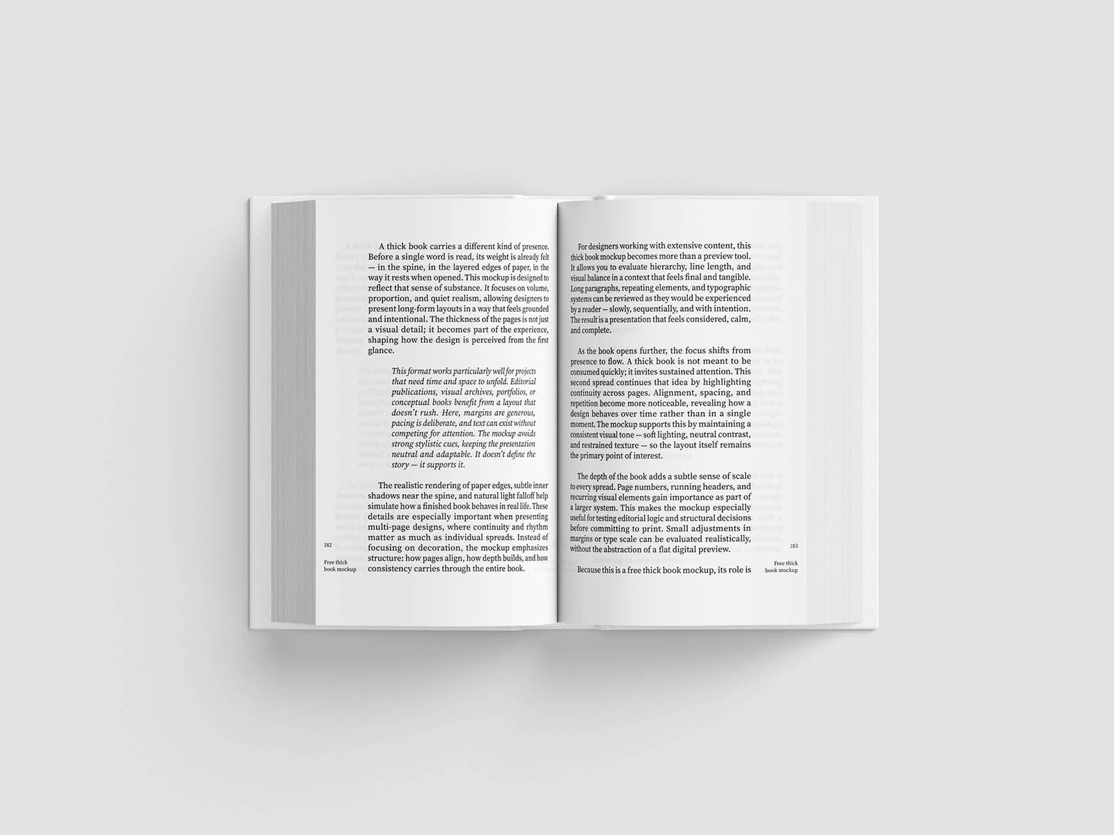 Free Thick Hardcover Book Mockup PSD Template