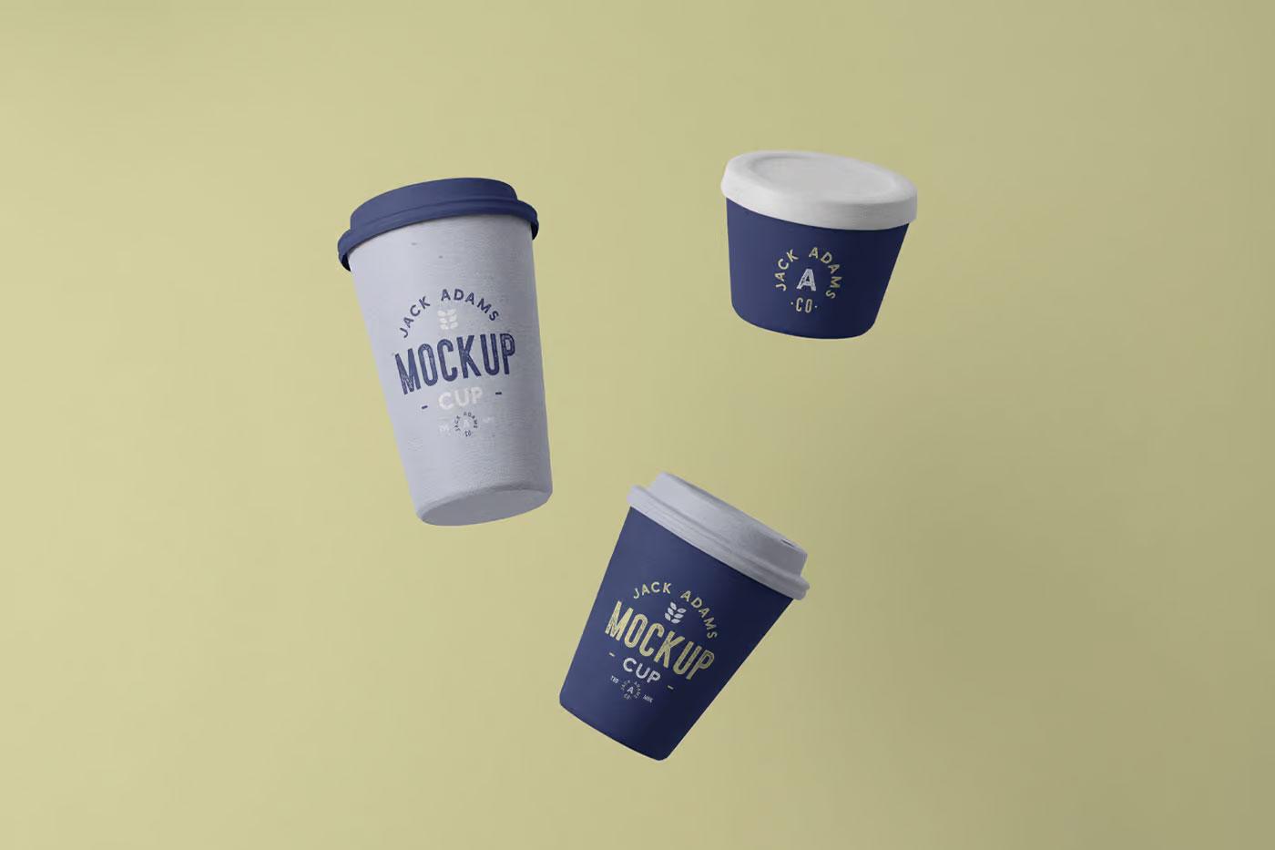 Free Three Cup Mockups PSD Template