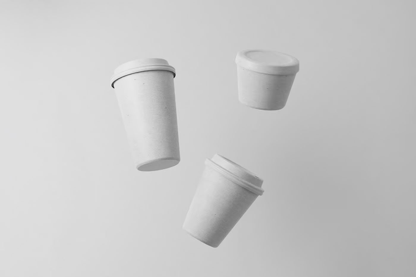 Free Three Cup Mockups PSD Template