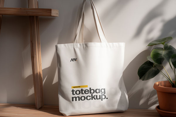 Free Tote Canvas Bag Mockup PSD Template