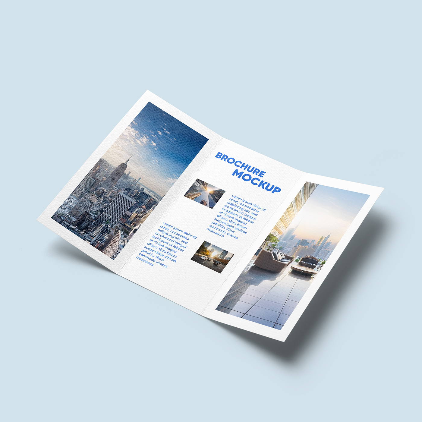 Free Trifold Perspective Brochure Mockup PSD Template