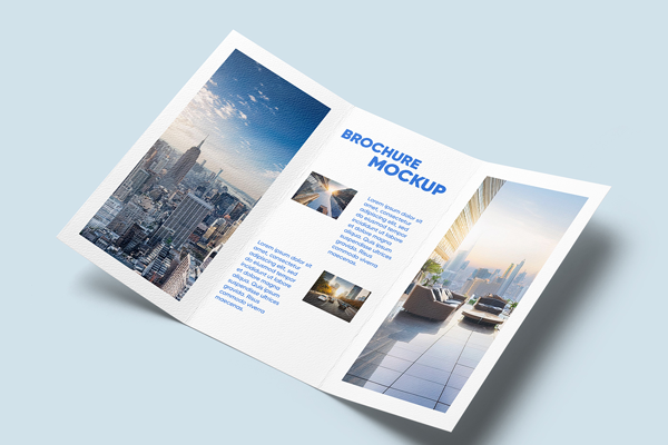 Free Trifold Perspective Brochure Mockup PSD Template