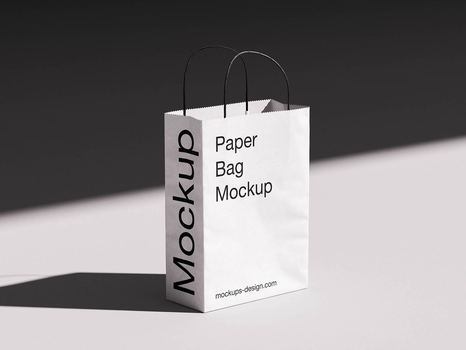 Free Twisted Handle Paper Bag Mockup PSD Template