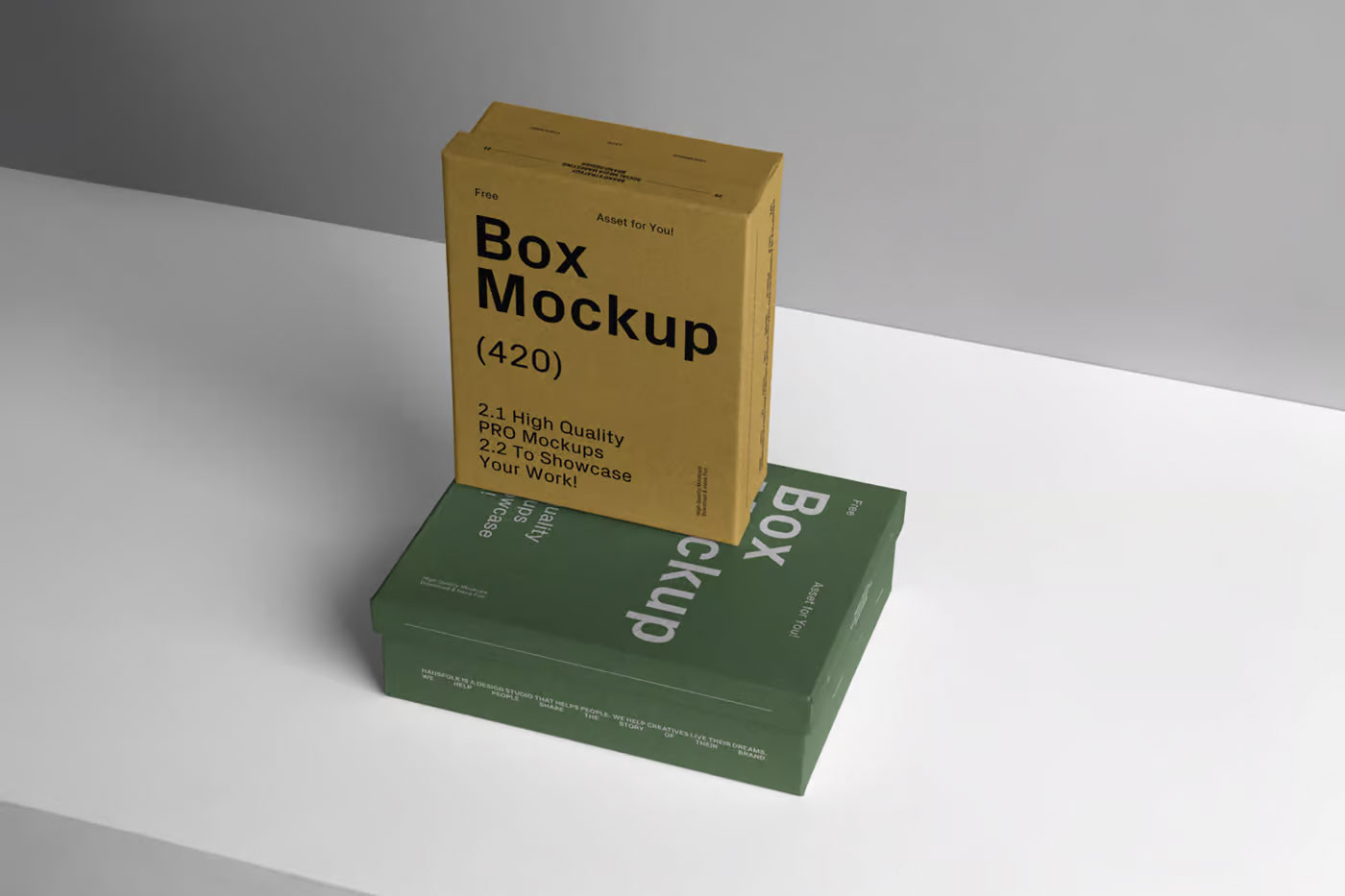 Free Two Cardboard Boxes Mockup PSD Template